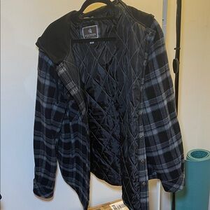 Black and Gray Plaid Bomber Jacket